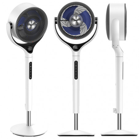 Вентилатор Dreo TurboPoly™ Fan 565S, 36W, 6 режима, 9 скорости, 3D осцилация 120°, Мобилно приложение, WiFi, RGB, HyperSilent, Бял