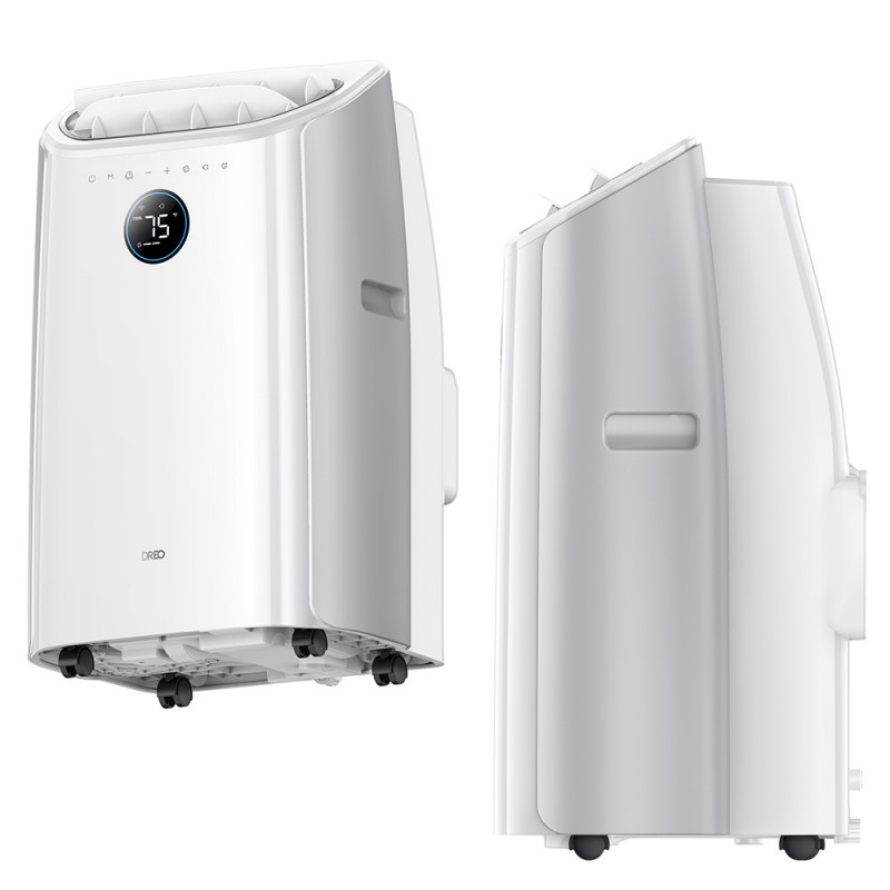 Мобилен климатик Dreo 515S, 1500W, 20-30 м2, 12000 BTU, Охлаждане, Вентилатор, Изсушаване, Гласови команди, LED, Бял