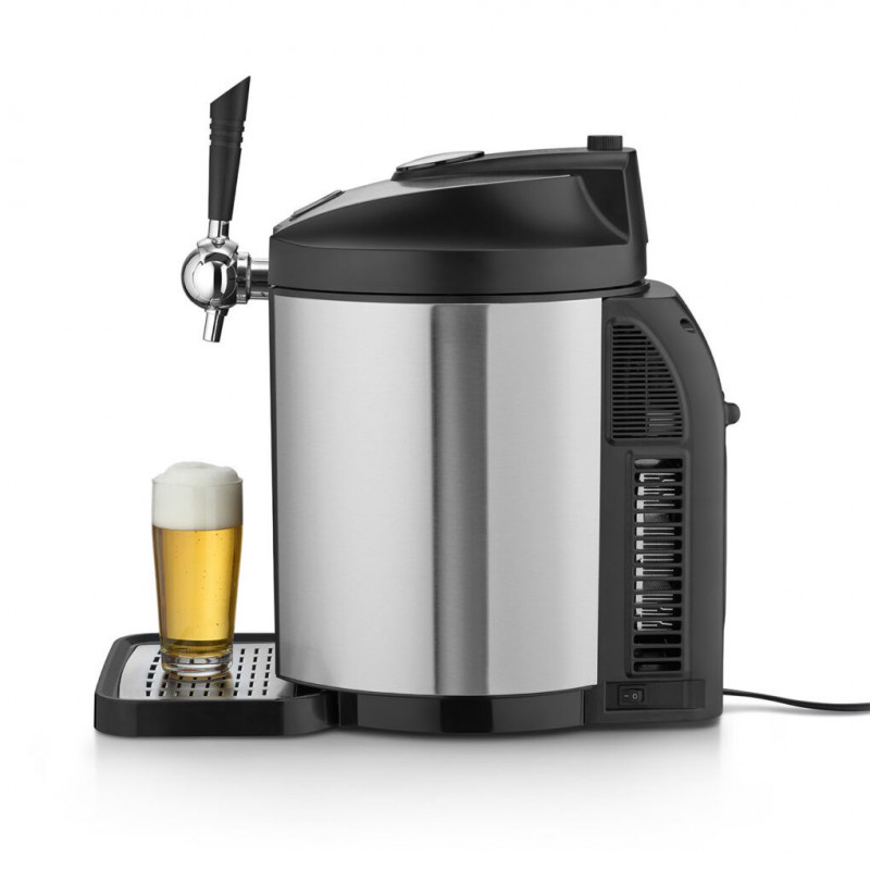 Охлаждащ диспенсър за бира Caso BeerMaster, 65W, 5 л, 4-12°C, CO2, Регулуране на налягането, Свежест до 10 дни, Черен/сребрист