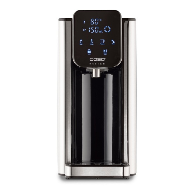 Диспенсър за гореща вода Caso HW 660 1879, 2600W, 2.7 л, 7 темп настройки, 40-100°C, Сензорно управление, Филтър, Черен/инокс
