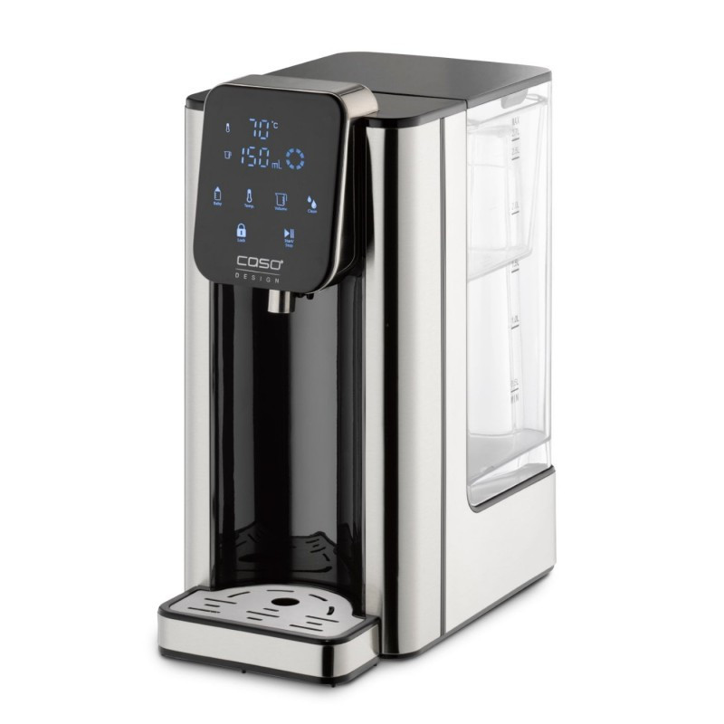 Диспенсър за гореща вода Caso HW 660 1879, 2600W, 2.7 л, 7 темп настройки, 40-100°C, Сензорно управление, Филтър, Черен/инокс
