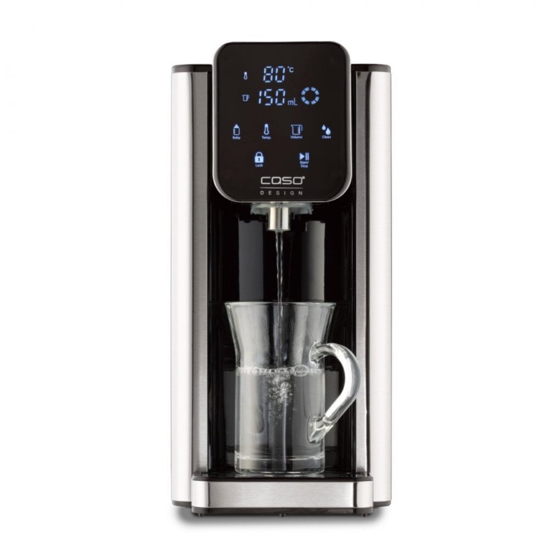 Диспенсър за гореща вода Caso HW 660 1879, 2600W, 2.7 л, 7 темп настройки, 40-100°C, Сензорно управление, Филтър, Черен/инокс