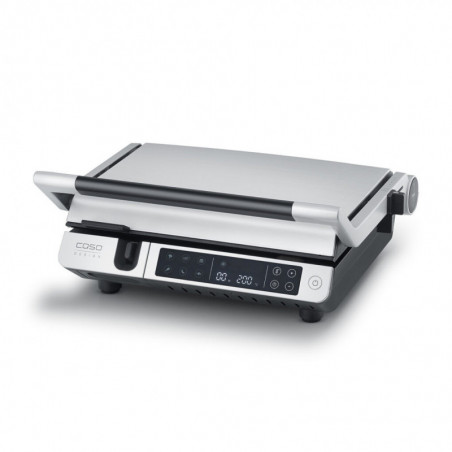 Електрическа скара 3в1 Caso Germany SteakMaster Pro, 2000W, 34х24 см, 80-240°C, Керамично покритие, Таймер, Сензорно управление, Инокс/черен