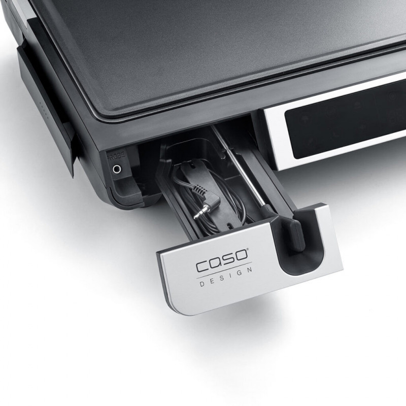 Електрическа скара 3в1 Caso Germany SteakMaster Pro, 2000W, 34х24 см, 80-240°C, Керамично покритие, Таймер, Сензорно управление, Инокс/черен