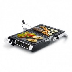 Електрическа скара 3в1 Caso Germany SteakMaster Pro, 2000W, 34х24 см, 80-240°C, Керамично покритие, Таймер, Сензорно управление, Инокс/черен