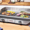 Електрически грил с подвижни плочи Gastroback Advanced Pro 42523, 2300W, 50х30 см, 90-240°C, Гладка/оребрена, Незалепваща, Тава за мазнина, Черен/инокс