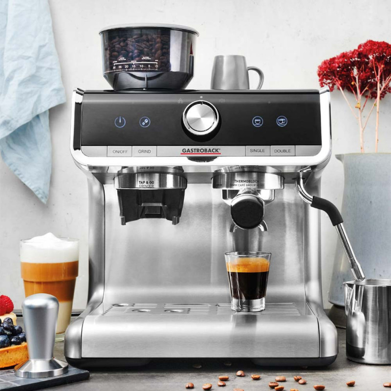 Еспресо машина Gastroback Espresso Barista Pro 42616, 1550W, 15 bar, 2.8 l, ULKA, PID, 30 степени на смилане, Инокс