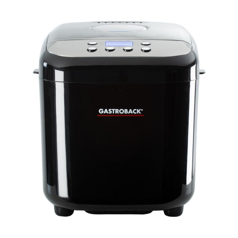 Хлебопекарна Gastroback Design Pro 42822, 500W, 500-750-1000 гр, 19 програми, Незалепващ съд, 7 вида хляб, 3 нива на изпичане, Черен