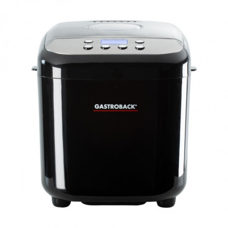 Хлебопекарна Gastroback Design Pro 42822, 500W, 500-750-1000 гр, 19 програми, Незалепващ съд, 7 вида хляб, 3 нива на изпичане, Черен