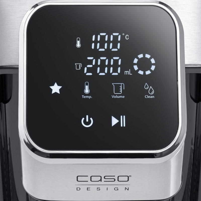 Диспенсър за гореща вода Caso HW 770 Advanced, 2600W, 2.7 л, 13 темп настройки, 40-100°C, Памет, Сензорно управление, Филтър, Черен/инокс