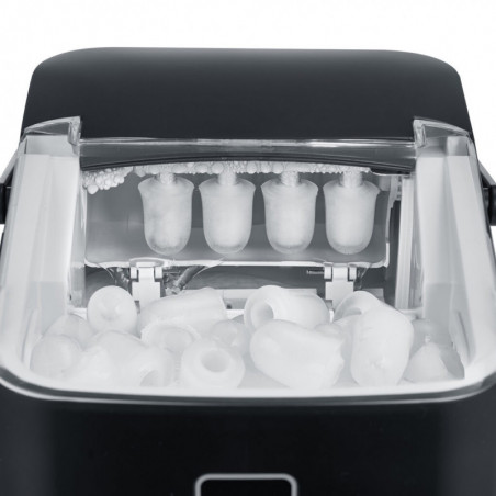 Ледогенератор Caso IceChef Compact 3401, 120W, 1 л, 12 кг/24 ч, 2 размера, Самопочистване, Компресорен, Черен мат