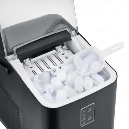Ледогенератор Caso IceChef Compact 3401, 120W, 1 л, 12 кг/24 ч, 2 размера, Самопочистване, Компресорен, Черен мат