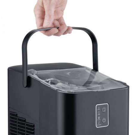 Ледогенератор Caso IceChef Compact 3401, 120W, 1 л, 12 кг/24 ч, 2 размера, Самопочистване, Компресорен, Черен мат