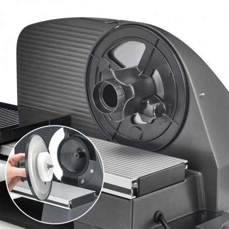 Колбасорезачка Graef Master M95, 170W, 0-20 мм, Острие 170 мм, Неръждаема стомана, Комбинирана приставка, Черен