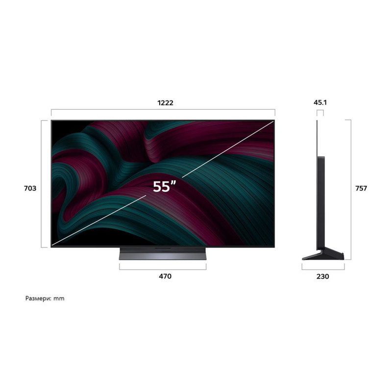 Телевизор LG OLED55C51LA, 4K UltraHD 3840 x 2160, 55", Клас G, OLED, Smart TV, Dolby Vision, AI Upscaling, webOS, Черен