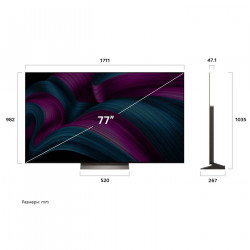Телевизор LG OLED77C51LA, 4K UltraHD 3840 x 2160, 77", Клас F, OLED, Smart TV, Dolby Vision, AI Upscaling, webOS, Черен