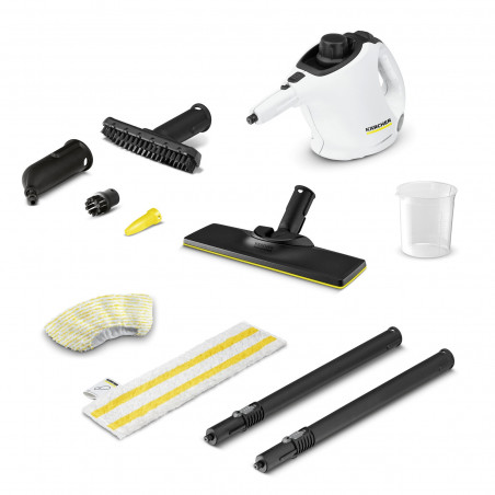 Парочистачка Karcher SC 1 EasyFix, 1200W, 0.2 л, 3 bar, 20 м2, Загряване до 3 минути, Защита от деца, Бял/Черен