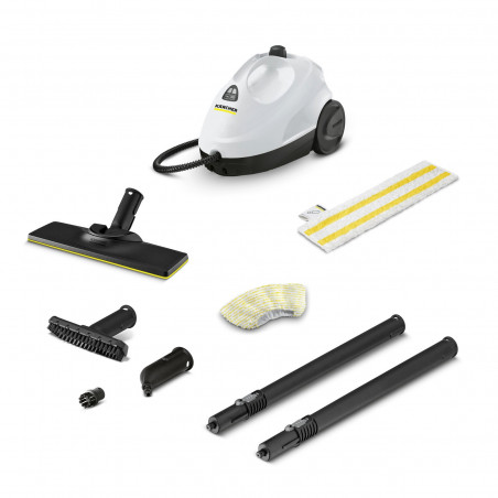 Парочистачка Karcher SC 2 EasyFix, 1500W, 1 л, 3.2 bar, 75 м2, Загряване до 6.5 минути, Защита от деца, Бял/Черен