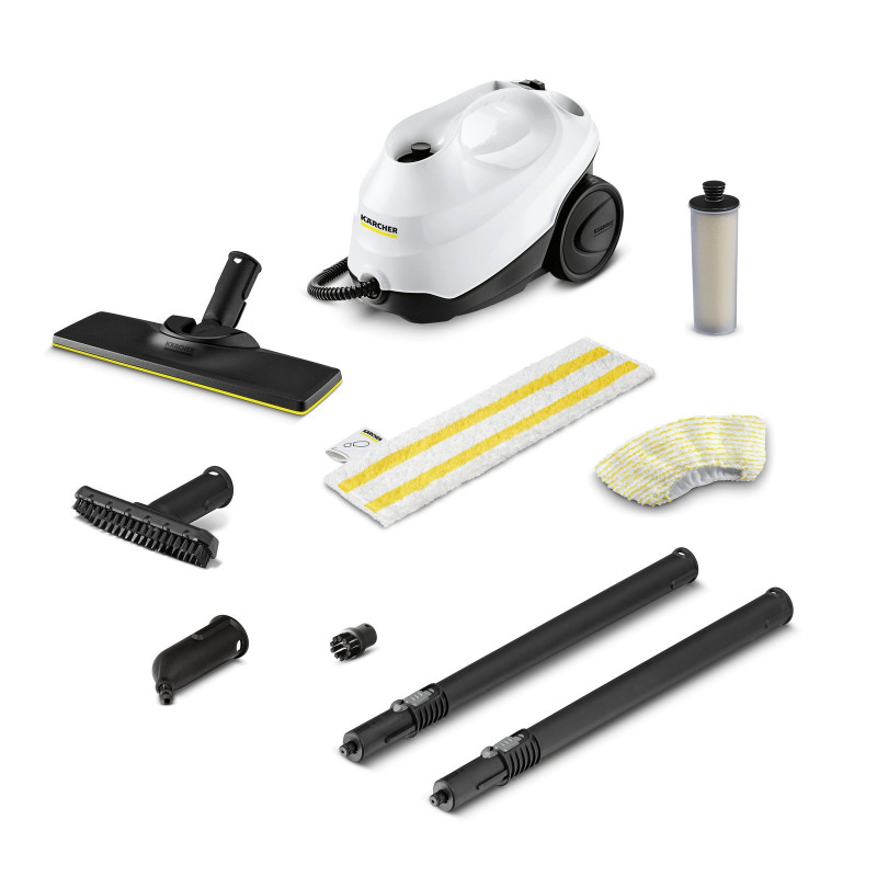 Парочистачка Karcher SC 3 EasyFix, 1900W, 1 л, 3.5 bar, 75 m2, Загряване до 30 секунди, Защита от деца, Бял/Черен