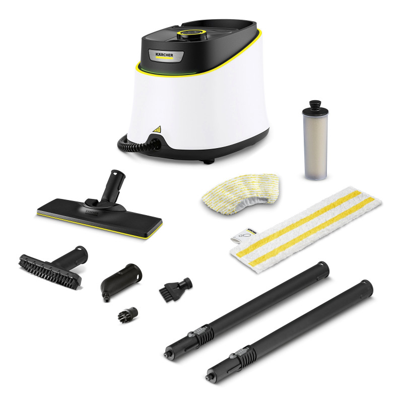 Парочистачка Karcher SC 3 Deluxe, 1900W, 1 л, 3.5 bar, 75 m2, Загряване до 30 секунди, LED индикатор, Бял/Черен