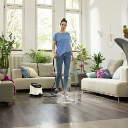 Парочистачка Karcher SC 3 Deluxe, 1900W, 1 л, 3.5 bar, 75 m2, Загряване до 30 секунди, LED индикатор, Бял/Черен