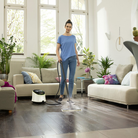 Парочистачка Karcher SC 3 Deluxe, 1900W, 1 л, 3.5 bar, 75 m2, Загряване до 30 секунди, LED индикатор, Бял/Черен