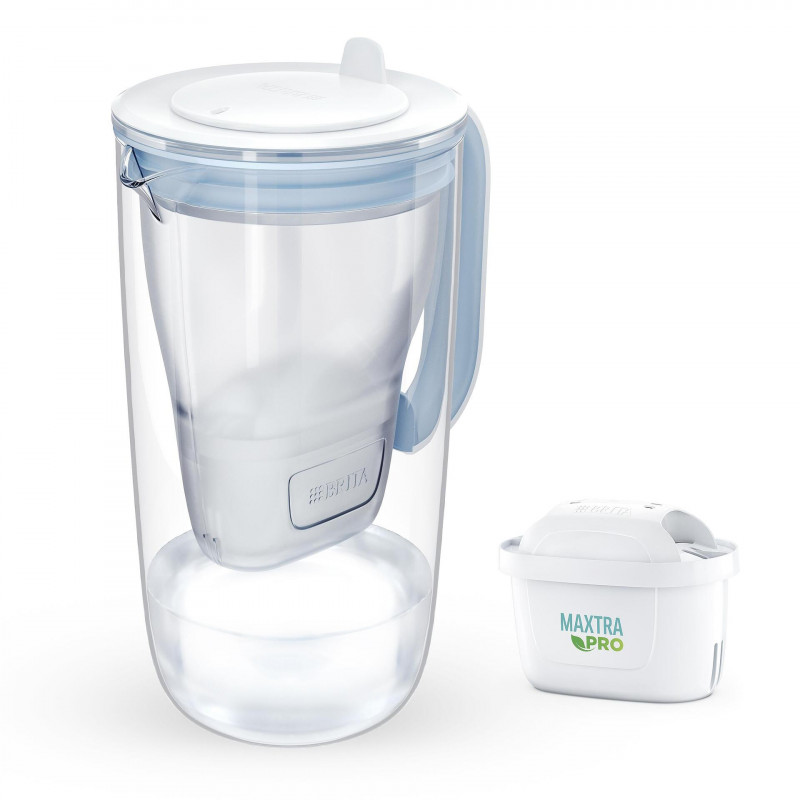 Кана за филтриране на вода Brita Maxtra PRO, 2.5 л, LED индикатор, Боросиликатно стъкло, Светлосин