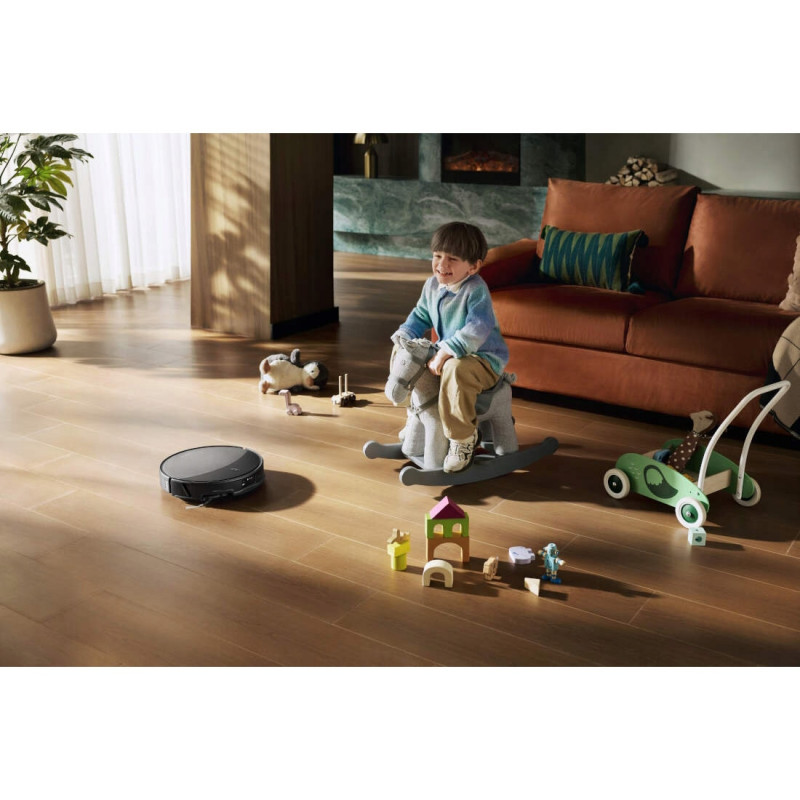 Прахосмукачка робот Roborock Saros 20 R&D, 65W, 36000 Pa, 259 мл/2.5 л, AdaptiLift 3.0, Автоматично пълнене и източване на водата, Автономия 200 мин, Черен