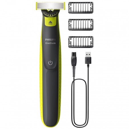 Тример Philips OneBlade QP2724/23, 360-градусово острие, Технология OneBlade, Автономност 45 мин, Черен/Жълт
