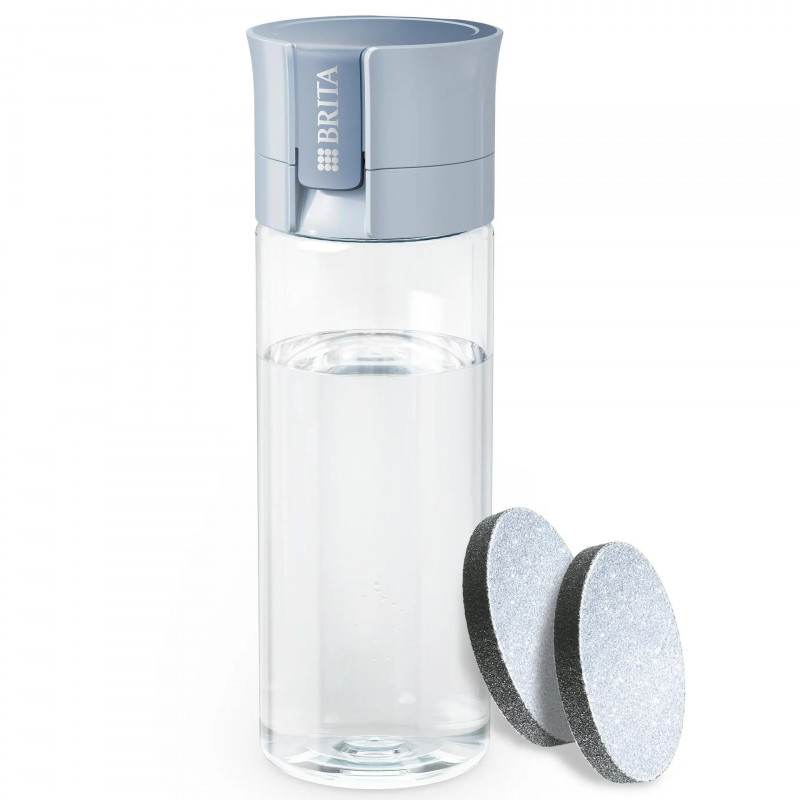 Филтрираща бутилка за вода Brita Fill & Go Vital, 600 мл, MicroDisc филтри, Без BPA, Светлосин