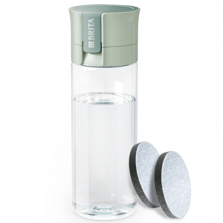 Филтрираща бутилка за вода Brita Fill & Go Vital, 600 мл, MicroDisc филтри, Без BPA, Светлозелен
