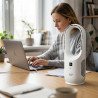 Настолен вентилатор Adler AD 7343, До 6 часа, 3 скорости, LED дисплей, USB-C, Бял