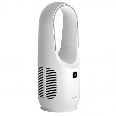 Настолен вентилатор Adler AD 7343, До 6 часа, 3 скорости, LED дисплей, USB-C, Бял