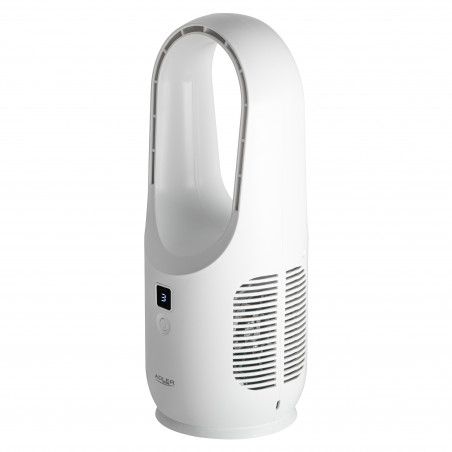Настолен вентилатор Adler AD 7343, До 6 часа, 3 скорости, LED дисплей, USB-C, Бял