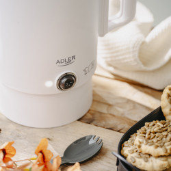 Електрическа кана за туризъм Adler AD 1388w, 650W, 0.8 л, Сваляем капак, Въртяща се основа, Бял