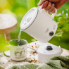 Електрическа кана за туризъм Adler AD 1388w, 650W, 0.8 л, Сваляем капак, Въртяща се основа, Бял