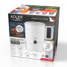 Електрическа кана за туризъм Adler AD 1388w, 650W, 0.8 л, Сваляем капак, Въртяща се основа, Бял