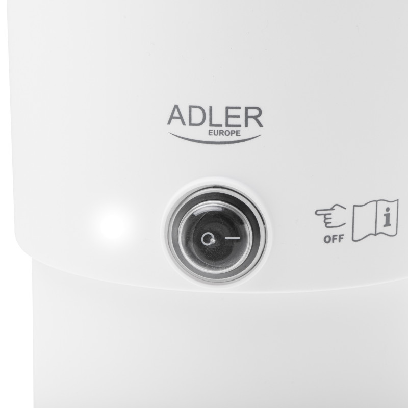 Електрическа кана за туризъм Adler AD 1388w, 650W, 0.8 л, Сваляем капак, Въртяща се основа, Бял