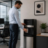 Диспенсър за вода с ледогенератор Finlux FWD-2602IM, 520W, 12-95°C, Охлаждане 4 л/ч, Затопляне 5 л/ч, Компресорен, Черен/сребрист