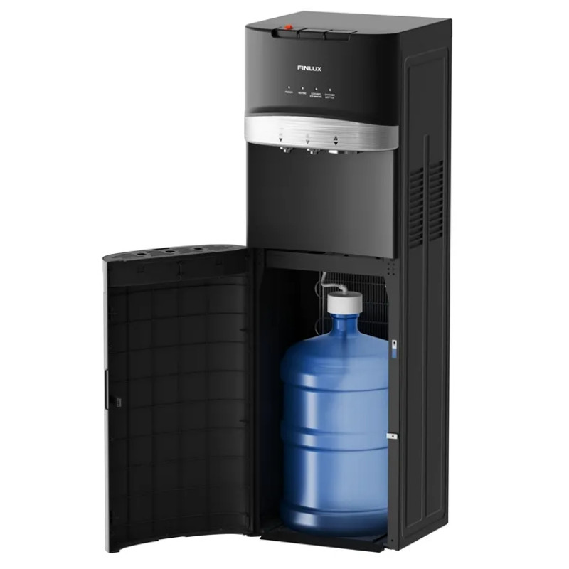 Диспенсър за вода с ледогенератор Finlux FWD-2602IM, 520W, 12-95°C, Охлаждане 4 л/ч, Затопляне 5 л/ч, Компресорен, Черен/сребрист