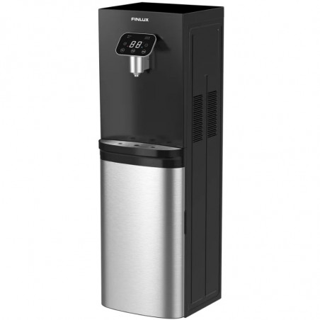 Диспенсър за вода Finlux FWD-2611TS, 520W, 12-95°C, Охлаждане 3 л/ч, Затопляне 5 л/ч, Компресорен, Черен/сребрист