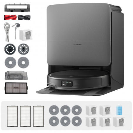 Прахосмукачка робот Roborock Saros 20 Complete Black, 65W, 36000 Pa, 259 мл/2.5 л, AdaptiLift 3.0, Сухо и мокро почистване, StarSight 2.0, 200 мин автономност, Черен