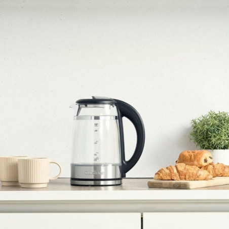 Електрическа кана за вода Cuisinart GK19E Double Glass, 3000W, 1.7 л, 50-100°C, 360° основа, Сензорно управление, Филтър, Индикатор, Инокс/черен