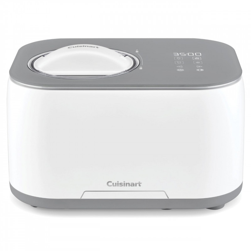 Машина за сладолед Cuisinart Freeze Ease ICE90E, 100W, 0.95 л, 3 програми, Компресор, Бял/сив