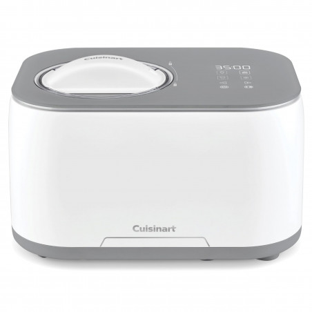 Машина за сладолед Cuisinart Freeze Ease ICE90E, 100W, 0.95 л, 3 програми, Компресор, Бял/сив