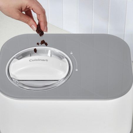 Машина за сладолед Cuisinart Freeze Ease ICE90E, 100W, 0.95 л, 3 програми, Компресор, Бял/сив