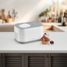 Машина за сладолед Cuisinart Freeze Ease ICE90E, 100W, 0.95 л, 3 програми, Компресор, Бял/сив