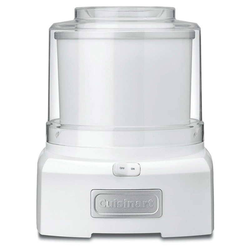 Машина за сладолед Cuisinart Cool Scoops ICE21E, 35W, 1.4 л, До 20 топки сладолед, Прозрачен капак с лесно заключване, Бял