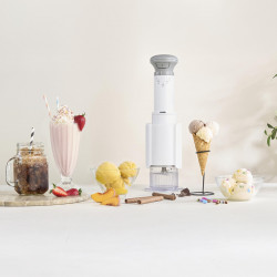 Машина за сладолед Cuisinart Freeze Wand ICEFD10E, 250W, 240 мл, 5 програми, Без BPA, Тиха работа, Бял