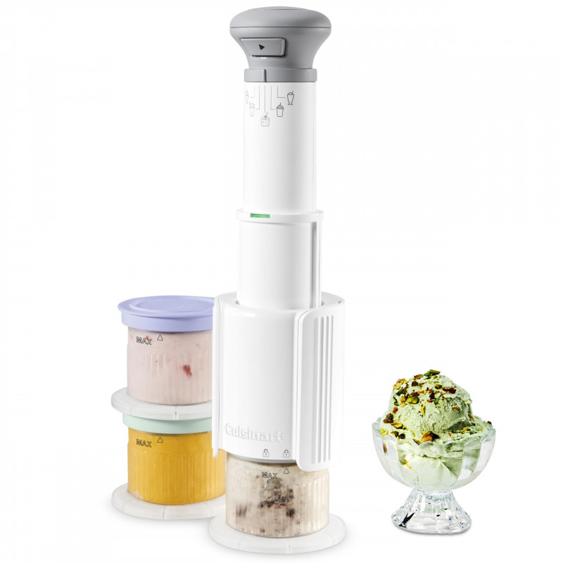 Машина за сладолед Cuisinart Freeze Wand ICEFD10E, 250W, 240 мл, 5 програми, Без BPA, Тиха работа, Бял